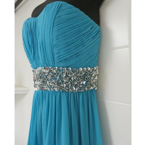 Calvin Klein Strapless Halter Sequin Beaded Dress - Picture 10 of 13